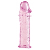 Гладкая розовая насадка с усиками под головкой - 12,5 см. - Toyfa Basic - в Новошахтинске купить с доставкой