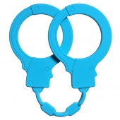Голубые силиконовые наручники Stretchy Cuffs Turquoise - Lola Games - купить с доставкой в Новошахтинске