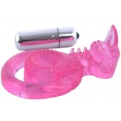 Розовая вибронасадка со стимулятор клитора   Язычок - Toyfa Basic - в Новошахтинске купить с доставкой