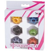 Набор из 6 разноцветных эрекционных колец - Toyfa Basic - в Новошахтинске купить с доставкой