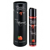 Массажное масло с ароматом клубники Huile de Massage Gourmande Fraise des Bois - 59 мл. - Plaisir Secret - купить с доставкой в Новошахтинске