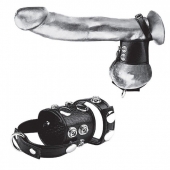 Утяжка на пенис и мошонку Cock Ring With 1.5  Ball Stretcher And Optional Weight Ring - BlueLine - купить с доставкой в Новошахтинске