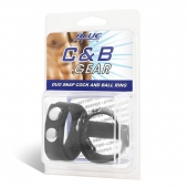 Утяжка на пенис с клёпками Duo Snap Cock And Ball Ring - BlueLine - купить с доставкой в Новошахтинске