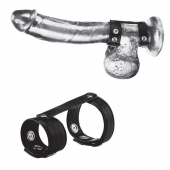 Утяжка на пенис с клёпками Duo Snap Cock And Ball Ring - BlueLine - купить с доставкой в Новошахтинске