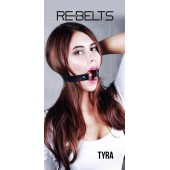 Чёрный кожаный чокер-кляп Tyra Black - Rebelts - купить с доставкой в Новошахтинске