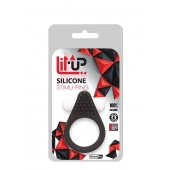 Чёрное эрекционное кольцо LIT-UP SILICONE STIMU RING 1 BLACK - Dream Toys - в Новошахтинске купить с доставкой
