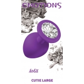 Большая фиолетовая анальная пробка Emotions Cutie Large с прозрачным кристаллом - 10 см. - Lola Games - купить с доставкой в Новошахтинске