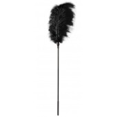 Стек с большим чёрным пером Large Feather Tickler - 65 см. - Blush Novelties - купить с доставкой в Новошахтинске