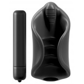 Чёрный мастурбатор Vibrating Silicone Stimulator с вибрацией - Pipedream - в Новошахтинске купить с доставкой