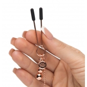 Золотистые зажимы для сосков и клитора All Sensation Nipple and Clitoral Chain - Fifty Shades of Grey - купить с доставкой в Новошахтинске