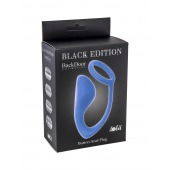 Синее эрекционное кольцо с анальной пробкой Button Anal Plug - Lola Games - в Новошахтинске купить с доставкой