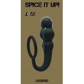 Чёрное эрекционное кольцо Legend с анальным стимулятором - Lola Games - в Новошахтинске купить с доставкой