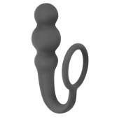 Серое эрекционное кольцо Legend с анальным стимулятором - Lola Games - в Новошахтинске купить с доставкой