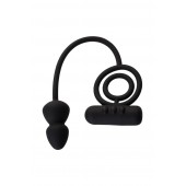 Чёрное эрекционное кольцо с вибропулькой и анальным хвостом - Erotist Adult Toys - в Новошахтинске купить с доставкой