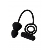 Чёрное эрекционное кольцо с вибростимулятором и анальным хвостом - Erotist Adult Toys - в Новошахтинске купить с доставкой