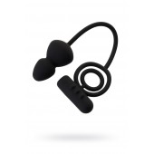 Чёрное эрекционное кольцо с вибростимулятором и анальным хвостом - Erotist Adult Toys - в Новошахтинске купить с доставкой