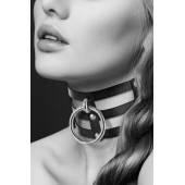Чёрный тройной чокер с большим кольцом - Bijoux Pour Toi - купить с доставкой в Новошахтинске
