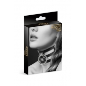 Чёрный тройной чокер с большим кольцом - Bijoux Pour Toi - купить с доставкой в Новошахтинске