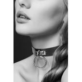 Узенький ошейник из полиуретана с кольцом - Bijoux Pour Toi - купить с доставкой в Новошахтинске