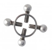 Серебристые зажимы для сосков на винтах - ToyFa - купить с доставкой в Новошахтинске