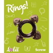 Чёрное эрекционное кольцо Rings Screw - Lola Games - в Новошахтинске купить с доставкой
