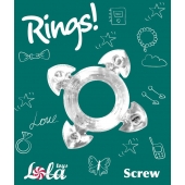 Прозрачное эрекционное кольцо Rings Screw - Lola Games - в Новошахтинске купить с доставкой