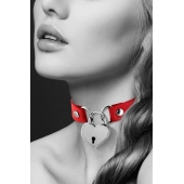 Красный чокер с замком в форме сердца - Bijoux Pour Toi - купить с доставкой в Новошахтинске