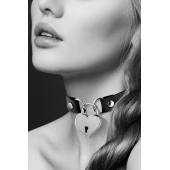 Черный чокер с замком в форме сердца - Bijoux Pour Toi - купить с доставкой в Новошахтинске