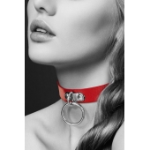 Красный узенький чокер с кольцом - Bijoux Pour Toi - купить с доставкой в Новошахтинске