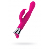 Розовый вибратор с клиторальным стимулятором и гибкой головкой LOLY - 21,6 см. - JOS