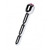 Серебристый уретральный плаг со стразом - 7 см. - ToyFa - купить с доставкой в Новошахтинске