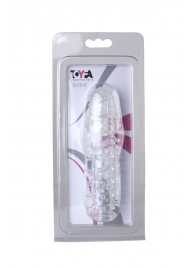 Прозрачная, закрытая насадка с шипами и точками - 13,5 см. - Toyfa Basic - в Новошахтинске купить с доставкой