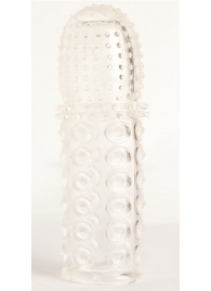 Прозрачная закрытая гелевая насадка - 13,5 см. - Toyfa Basic - в Новошахтинске купить с доставкой