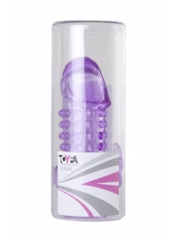 Закрытая фиолетовая насадка с 2 отростками - 13 см. - Toyfa Basic - в Новошахтинске купить с доставкой