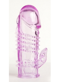 Фиолетовая насадка с коготком и шипами - 13 см. - Toyfa Basic - в Новошахтинске купить с доставкой