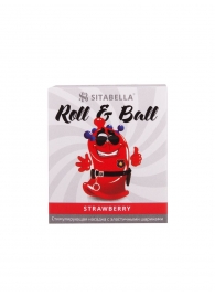 Стимулирующий презерватив-насадка Roll   Ball Strawberry - Sitabella - купить с доставкой в Новошахтинске