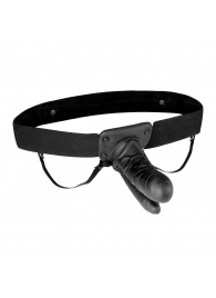 Полый страпон с двумя отростками и вибрацией Unisex Vibrating Hollow Strap-On Double Penetrating Dildo - 17,8 см. - Lux Fetish - купить с доставкой в Новошахтинске