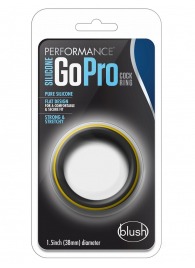 Черно-желтое силиконовое эрекционное кольцо Silicone Go Pro Cock Ring - Blush Novelties - в Новошахтинске купить с доставкой
