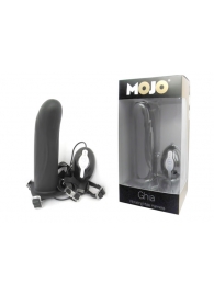 Черный страпон с вибратором Mojo Ghia - Seven Creations - купить с доставкой в Новошахтинске