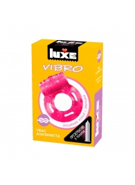Розовое эрекционное виброкольцо Luxe VIBRO  Ужас Альпиниста  + презерватив - Luxe - в Новошахтинске купить с доставкой