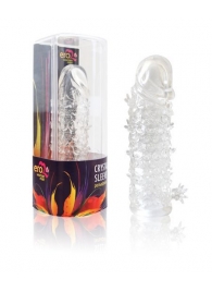 Закрытая прозрачная рельефная насадка Crystal sleeve - 13 см. - Erowoman-Eroman - в Новошахтинске купить с доставкой
