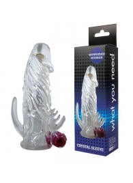 Закрытая прозрачная вибронасадка на пенис Crystal Sleeve Vibe - Erowoman-Eroman - в Новошахтинске купить с доставкой