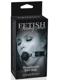 Черный кляп с дырочками Breathable Ball Gag - Pipedream - купить с доставкой в Новошахтинске