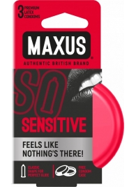 Ультратонкие презервативы в железном кейсе MAXUS Sensitive - 3 шт. - Maxus - купить с доставкой в Новошахтинске