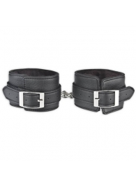 Черные фиксаторы для ног на цепи с мехом внутри - Lux Fetish - купить с доставкой в Новошахтинске