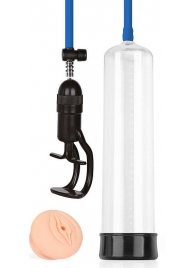 Прозрачная вакуумная помпа Sex Expert с насадкой-вагиной - Sex Expert - в Новошахтинске купить с доставкой