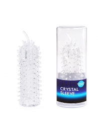 Закрытая рельефная насадка Crystal sleeve с усиками - 12 см. - Erowoman-Eroman - в Новошахтинске купить с доставкой