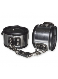 Эффектные серебристо-черные наручники с металлическим блеском - Sitabella - купить с доставкой в Новошахтинске