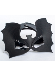 Черная кожаная маска на глаза  Летучая мышь - Sitabella - купить с доставкой в Новошахтинске