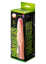 Телесная насадка с венками на Harness с коннектором GREEN LINE - 18 см. - LOVETOY (А-Полимер) - купить с доставкой в Новошахтинске